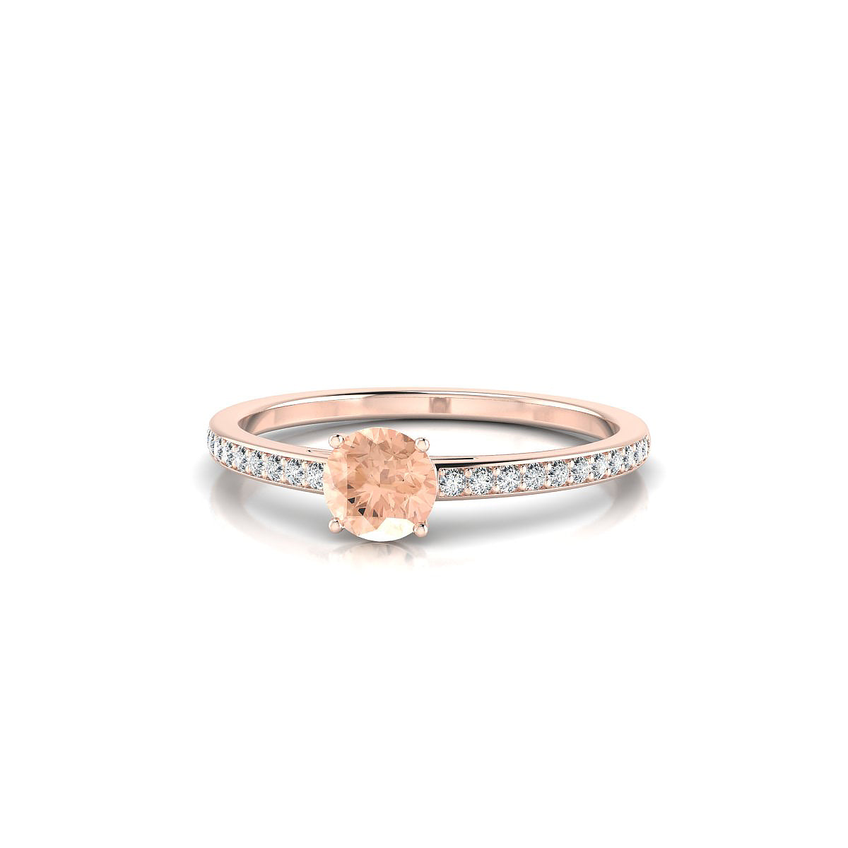Promise | 18k Rose Gold 4.5 mm Round Morganite Ring