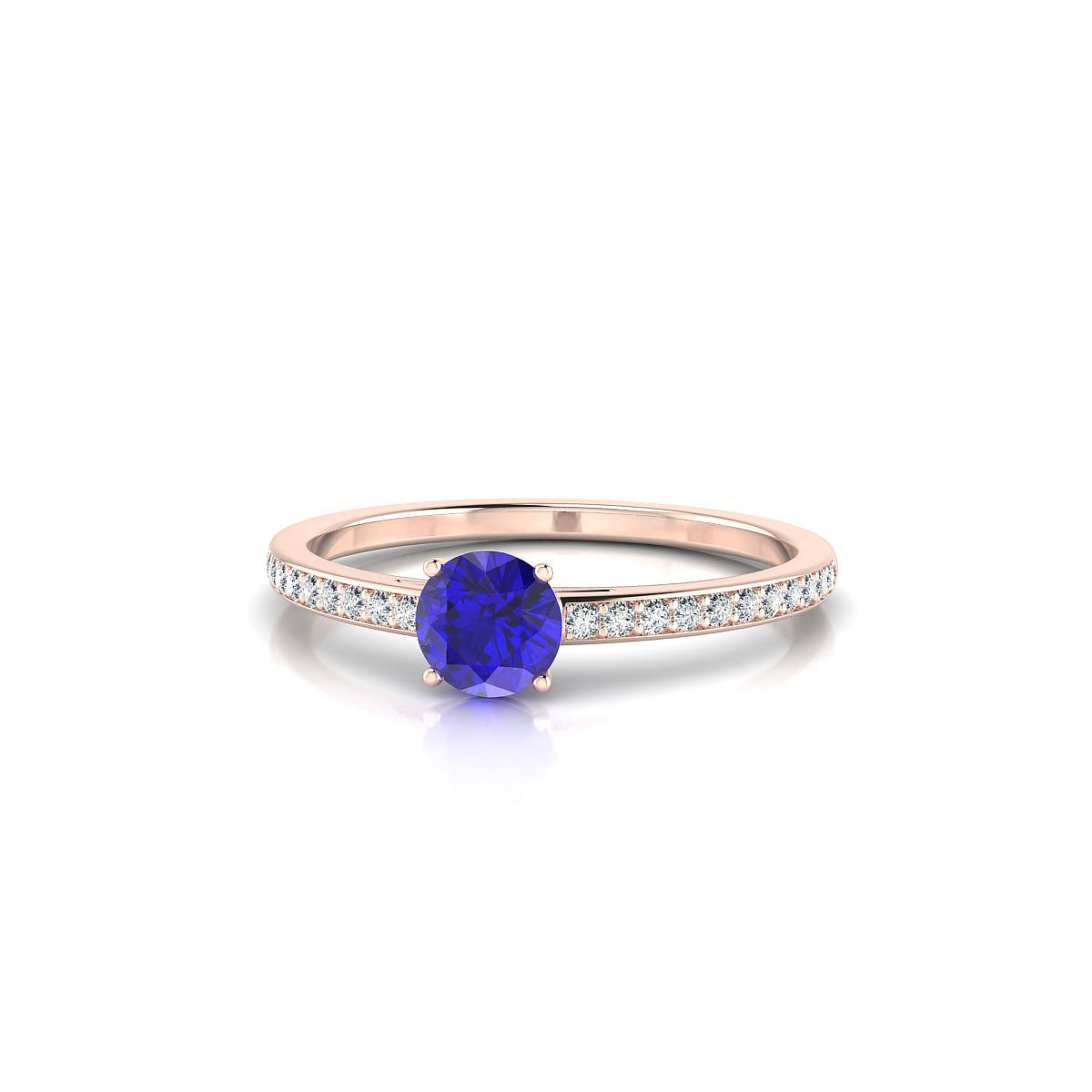 Promise | 18k Rose Gold 4.5 mm Round Tanzanite Ring