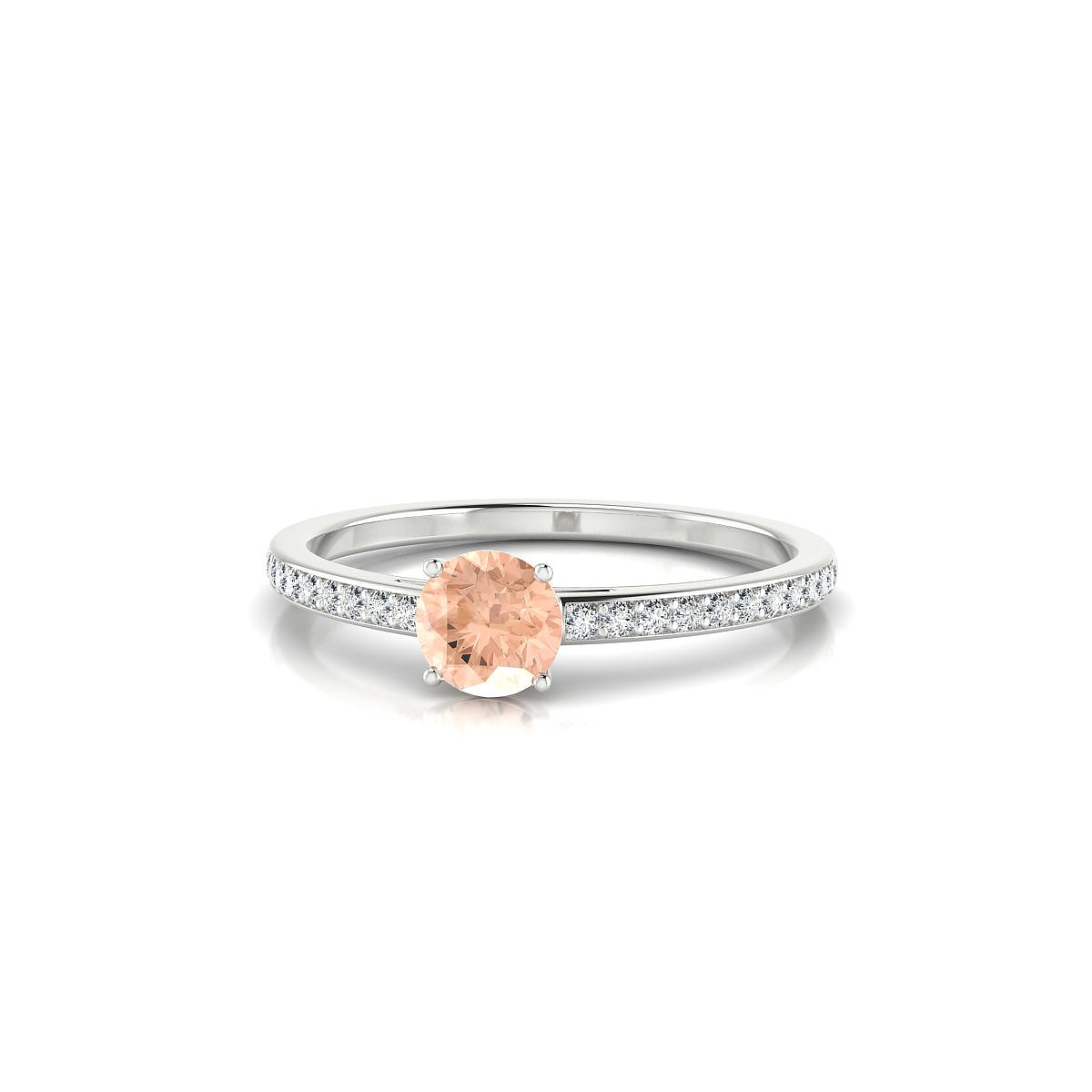 Promise | 18k White Gold 4.5 mm Round Morganite Ring