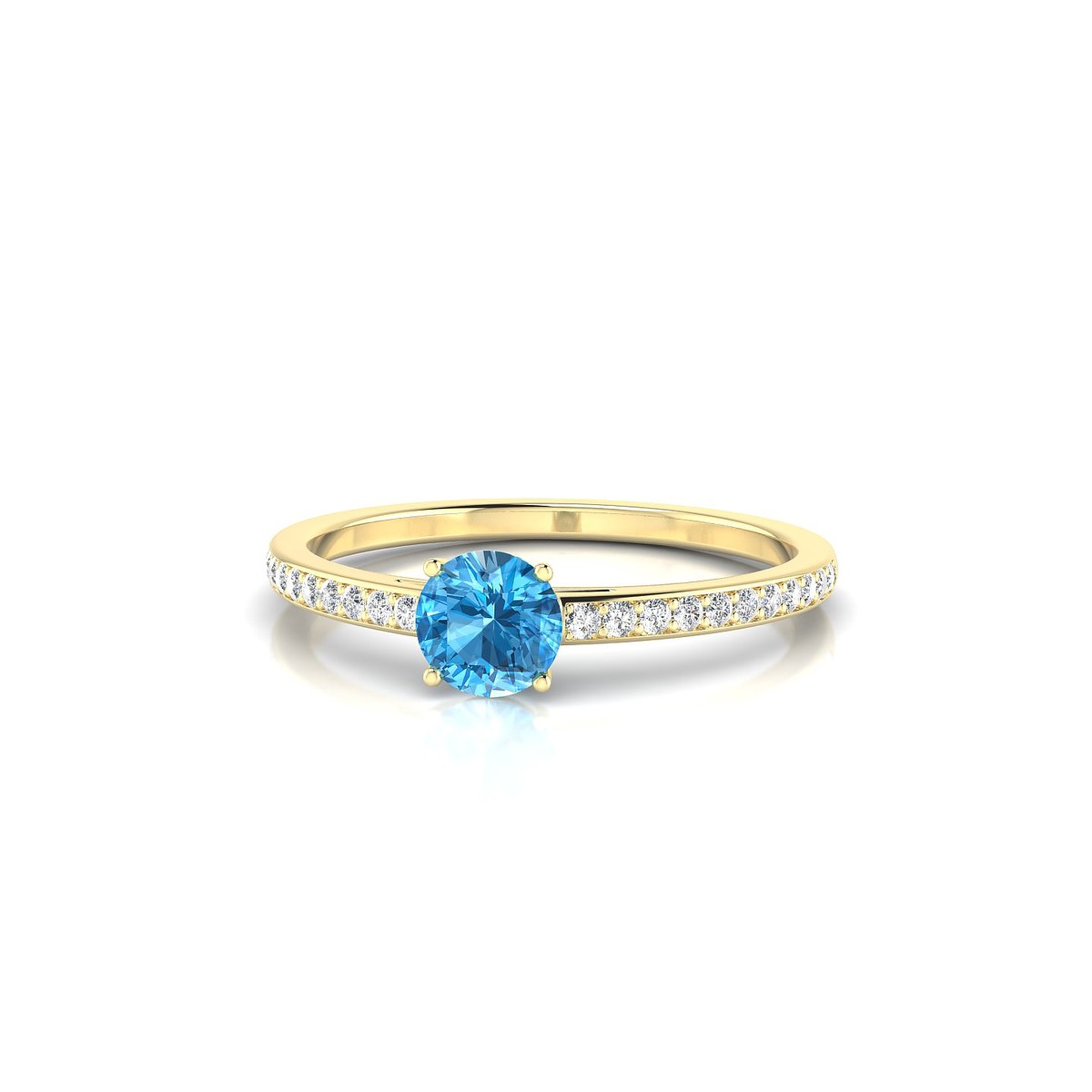 Promise | 18k Yellow Gold 4.5 mm Round Topaz Ring