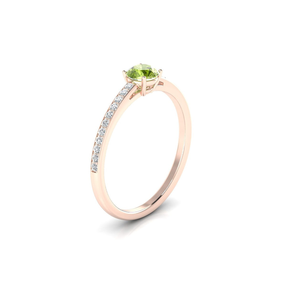 Promise | 18k Rose Gold 4.5 mm Round Peridot Ring