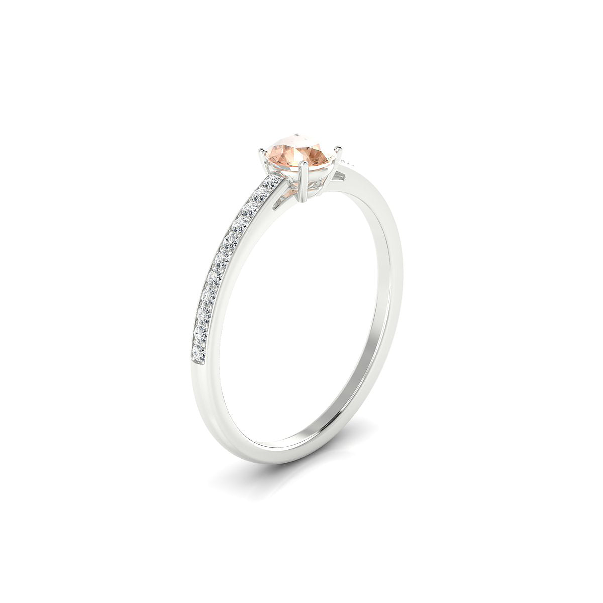 Promise | 18k White Gold 4.5 mm Round Morganite Ring