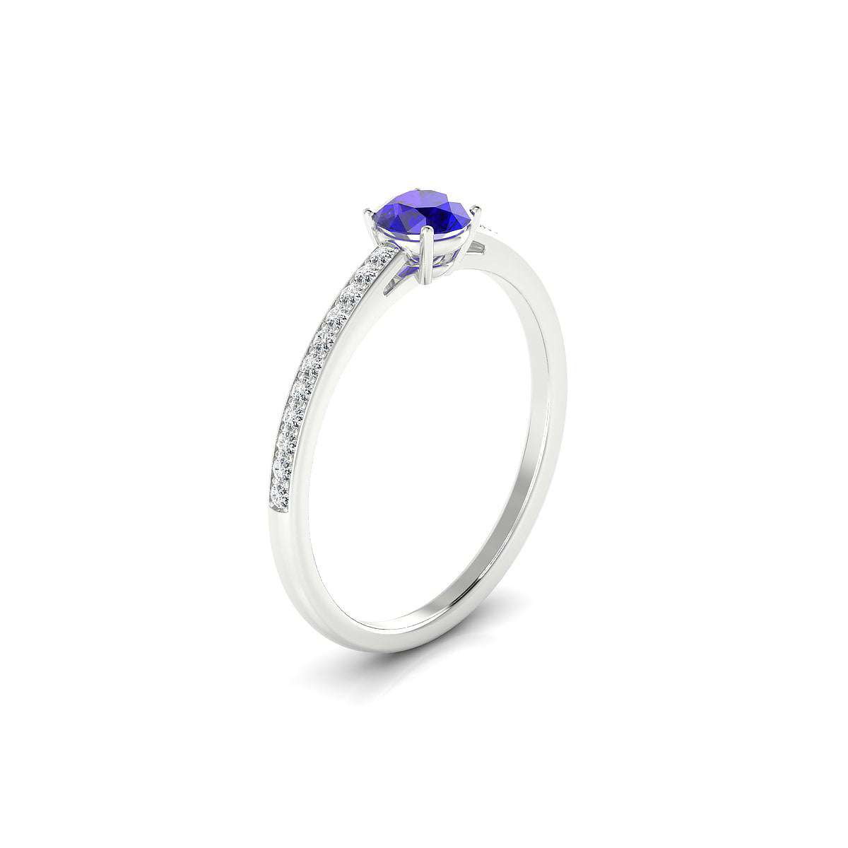 Promise | 18k White Gold 4.5 mm Round Tanzanite Ring