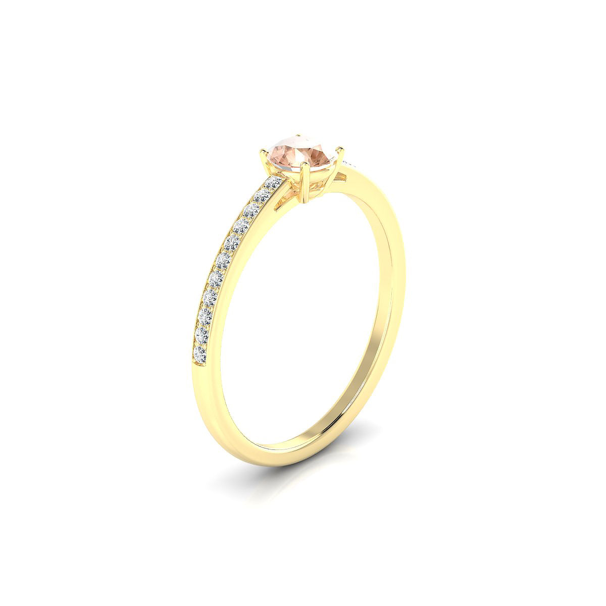 Promise | 18k Yellow Gold 4.5 mm Round Morganite Ring