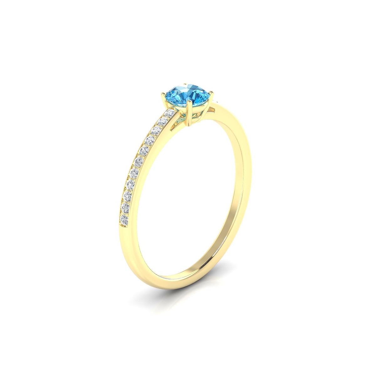 Promise | 18k Yellow Gold 4.5 mm Round Topaz Ring