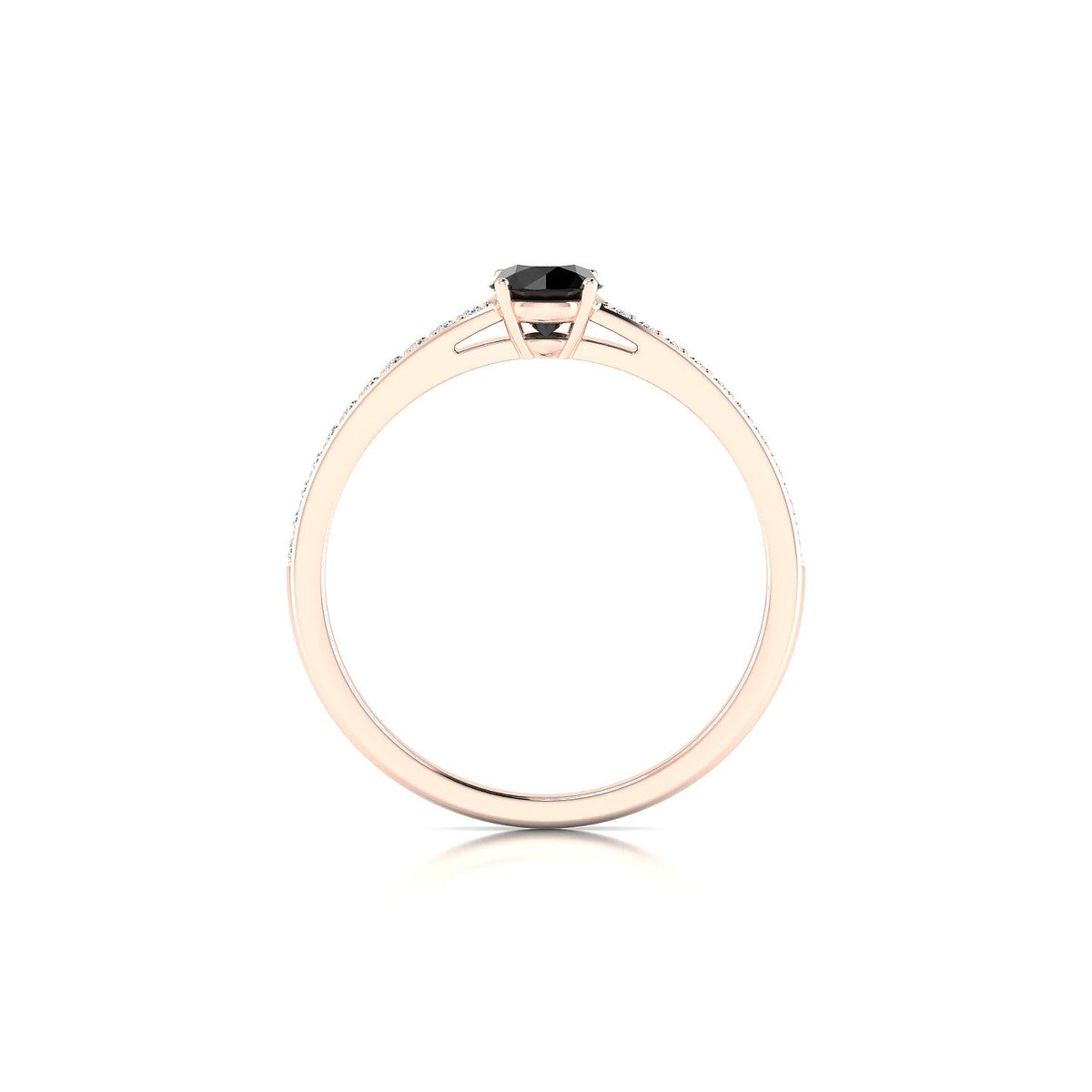 Promise | 18k Rose Gold 4.5 mm Round Black Diamond Ring