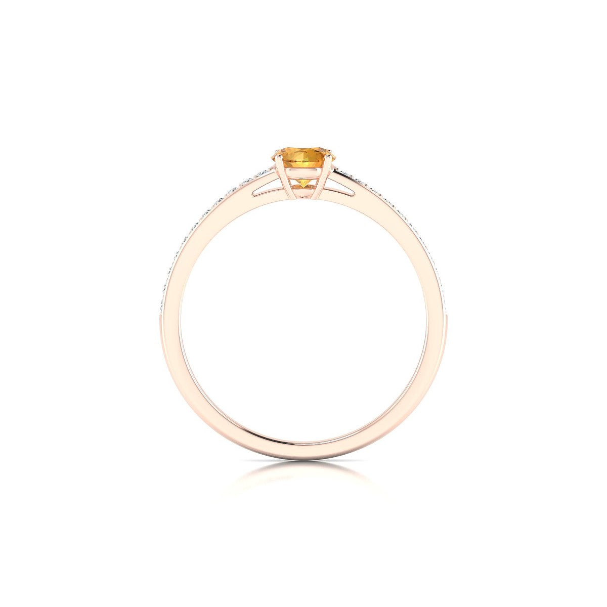 Promise | 18k Rose Gold 4.5 mm Round Citrine Ring