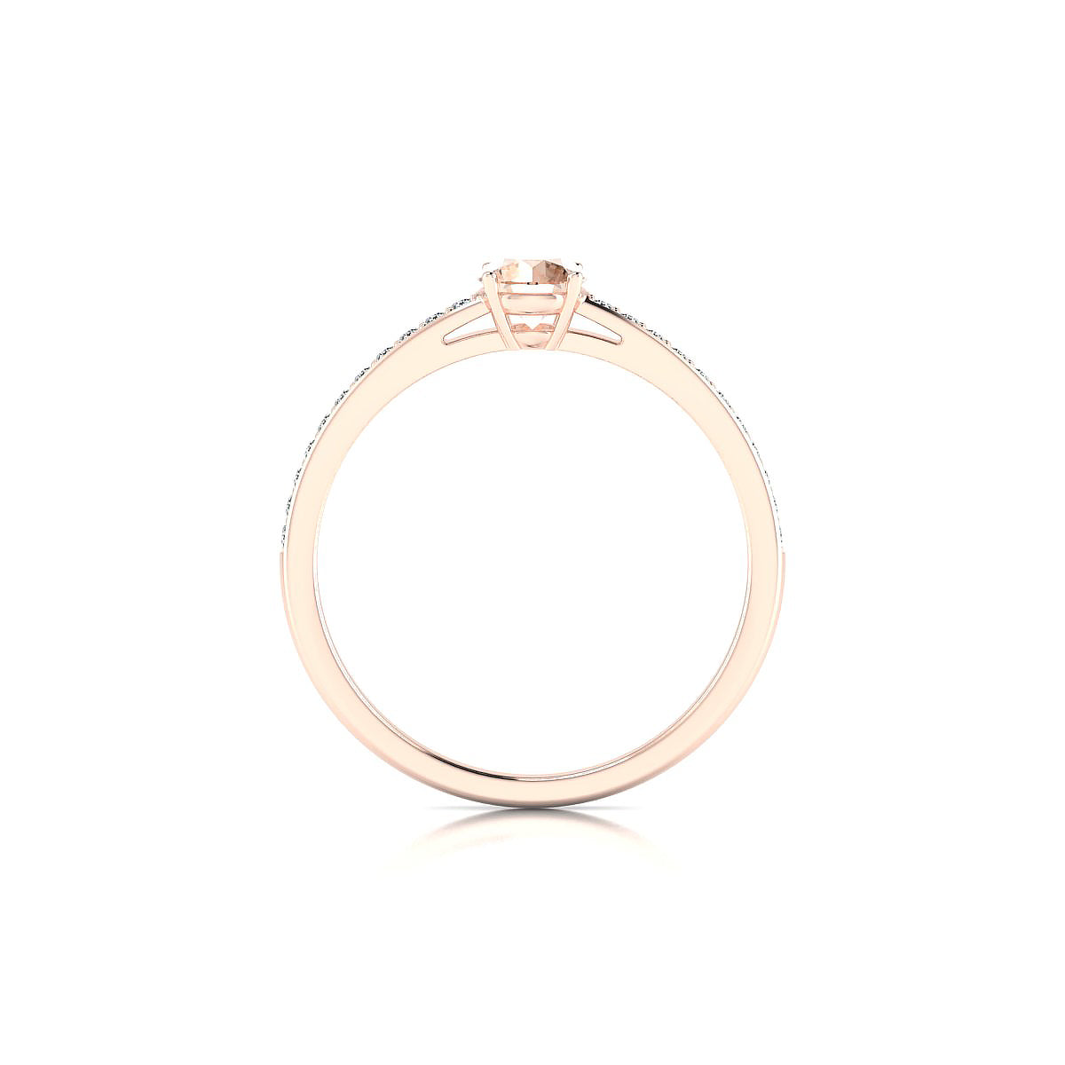 Promise | 18k Rose Gold 4.5 mm Round Morganite Ring