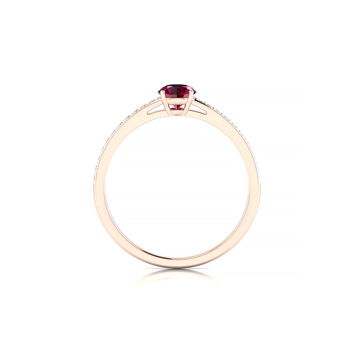 Promise | 18k Rose Gold 4.5 mm Round Ruby Ring
