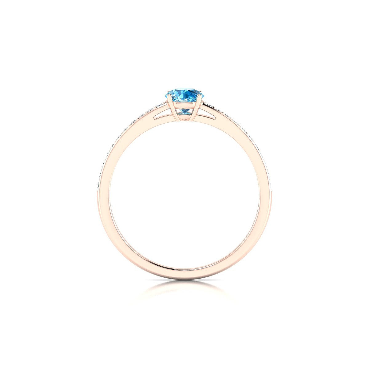 Promise | 18k Rose Gold 4.5 mm Round Topaz Ring