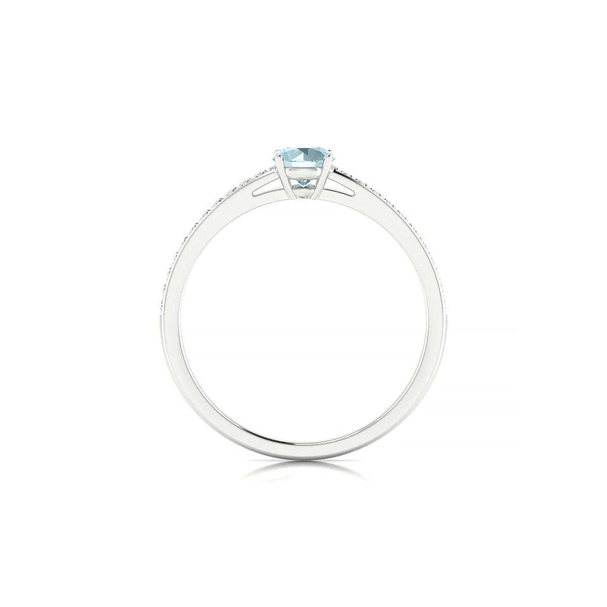 Promise | 18k White Gold 4.5 mm Round Aquamarine Ring