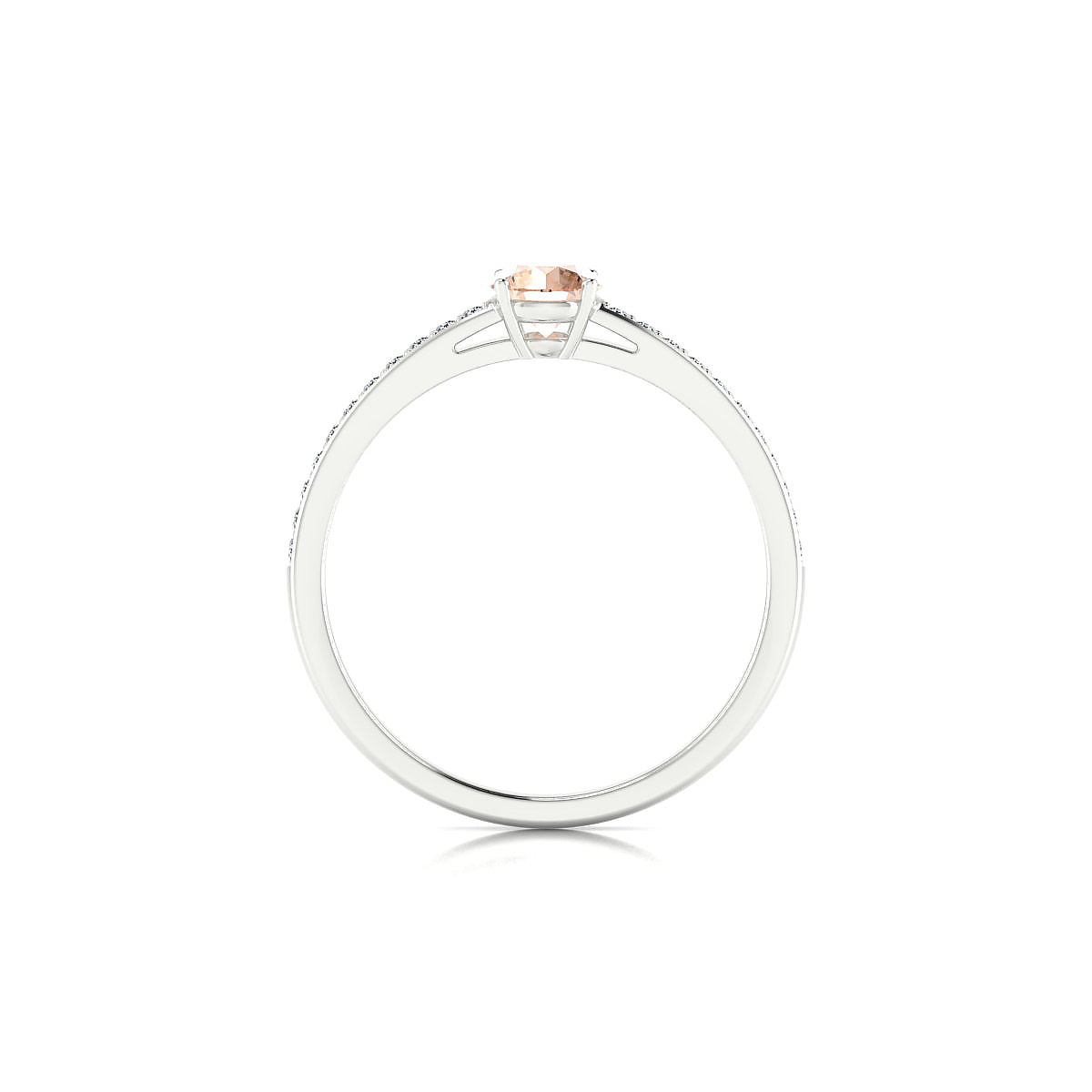 Promise | 18k White Gold 4.5 mm Round Morganite Ring