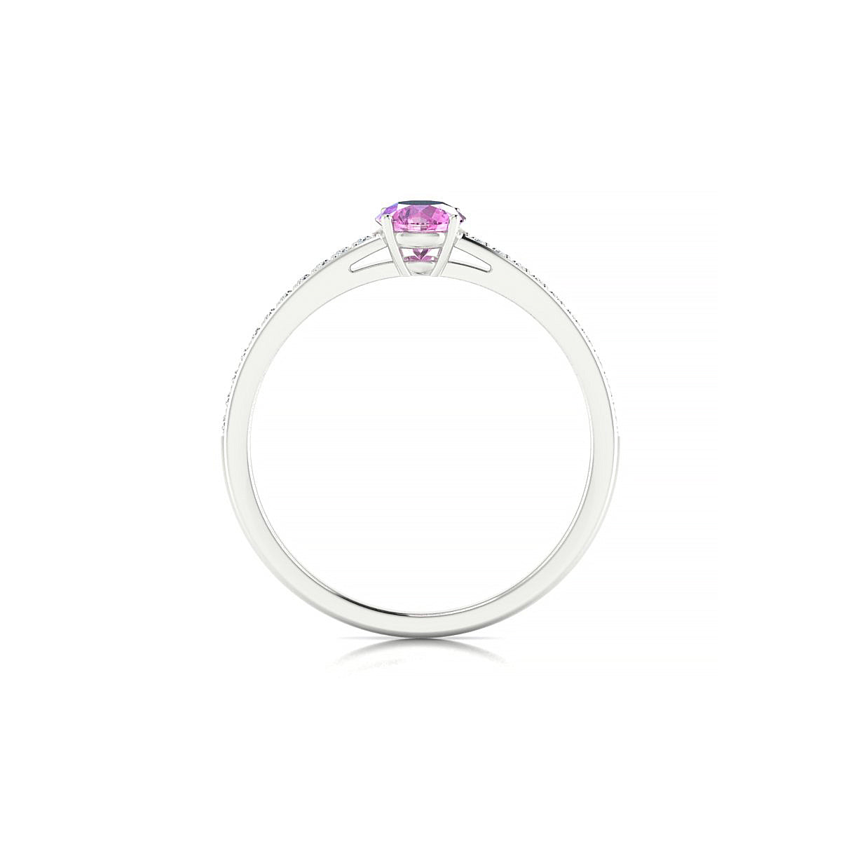 Promise | 18k White Gold 4.5 mm Round Pink Sapphire Ring