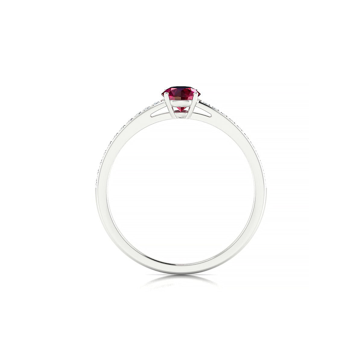 Promise | 18k White Gold 4.5 mm Round Ruby Ring