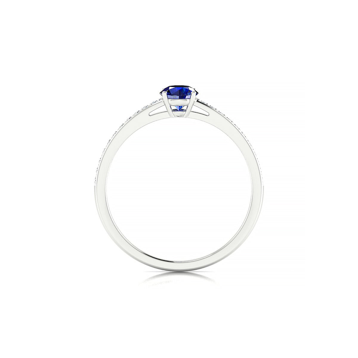 Promise | 18k White Gold 4.5 mm Round Sapphire Ring