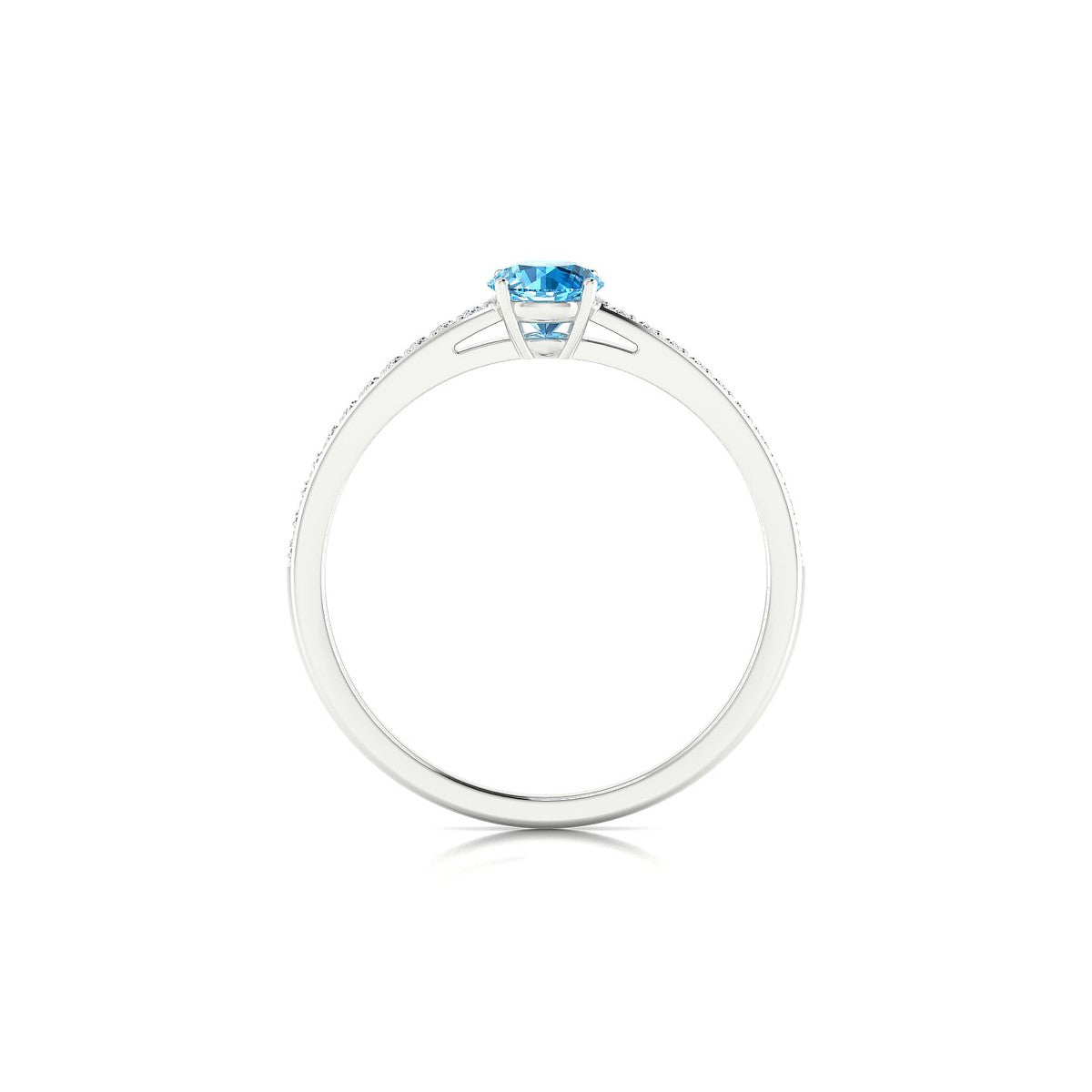 Promise | 18k White Gold 4.5 mm Round Topaz Ring