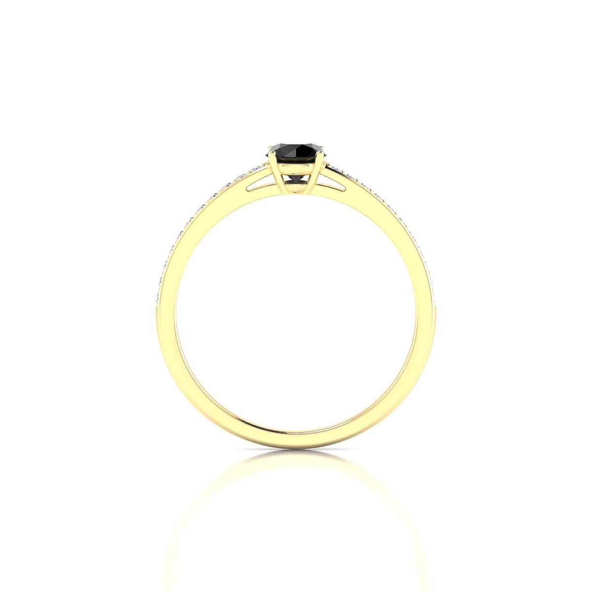 Promise | 18k Yellow Gold 4.5 mm Round Black Diamond Ring