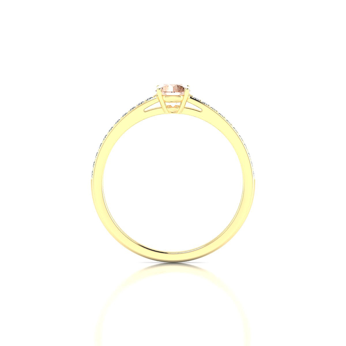 Promise | 18k Yellow Gold 4.5 mm Round Morganite Ring
