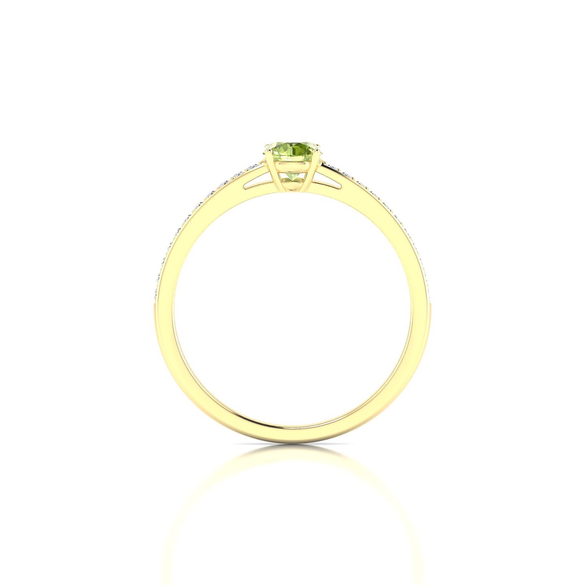 Promise | 18k Yellow Gold 4.5 mm Round Peridot Ring