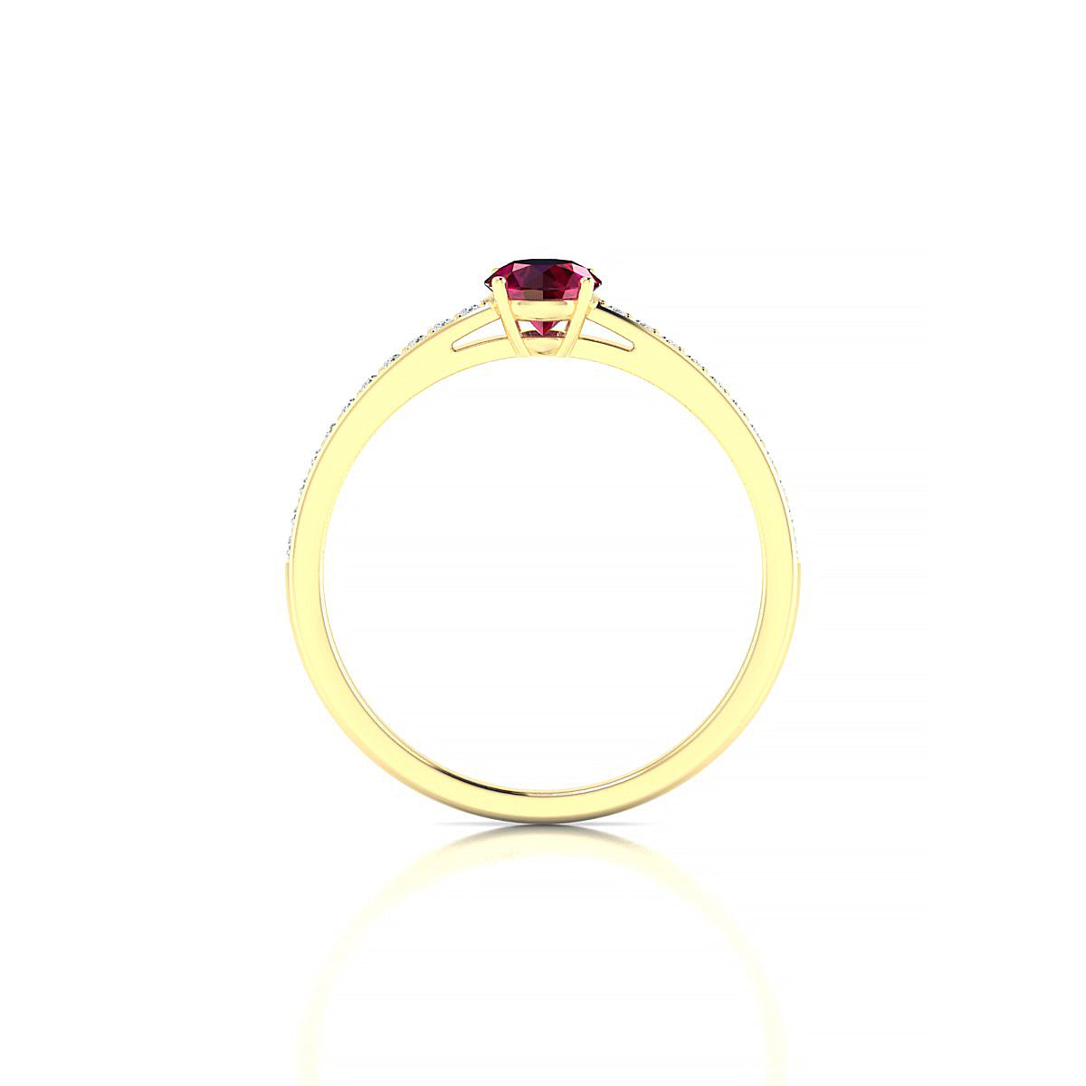 Promise | 18k Yellow Gold 4.5 mm Round Ruby Ring