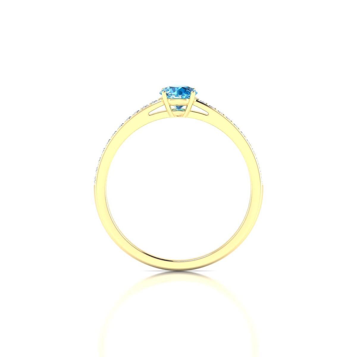 Promise | 18k Yellow Gold 4.5 mm Round Topaz Ring