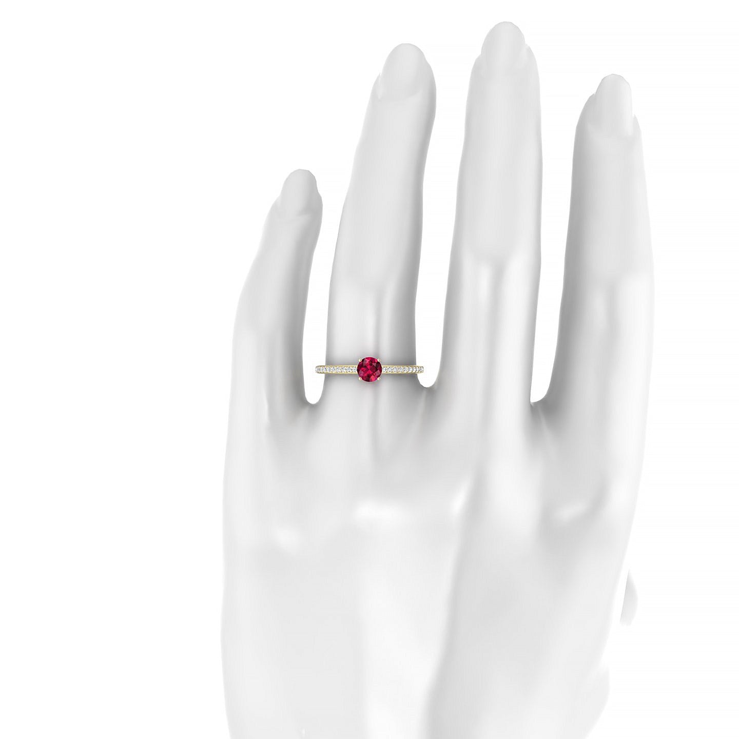 Promise | 18k Yellow Gold 4.5 mm Round Ruby Ring