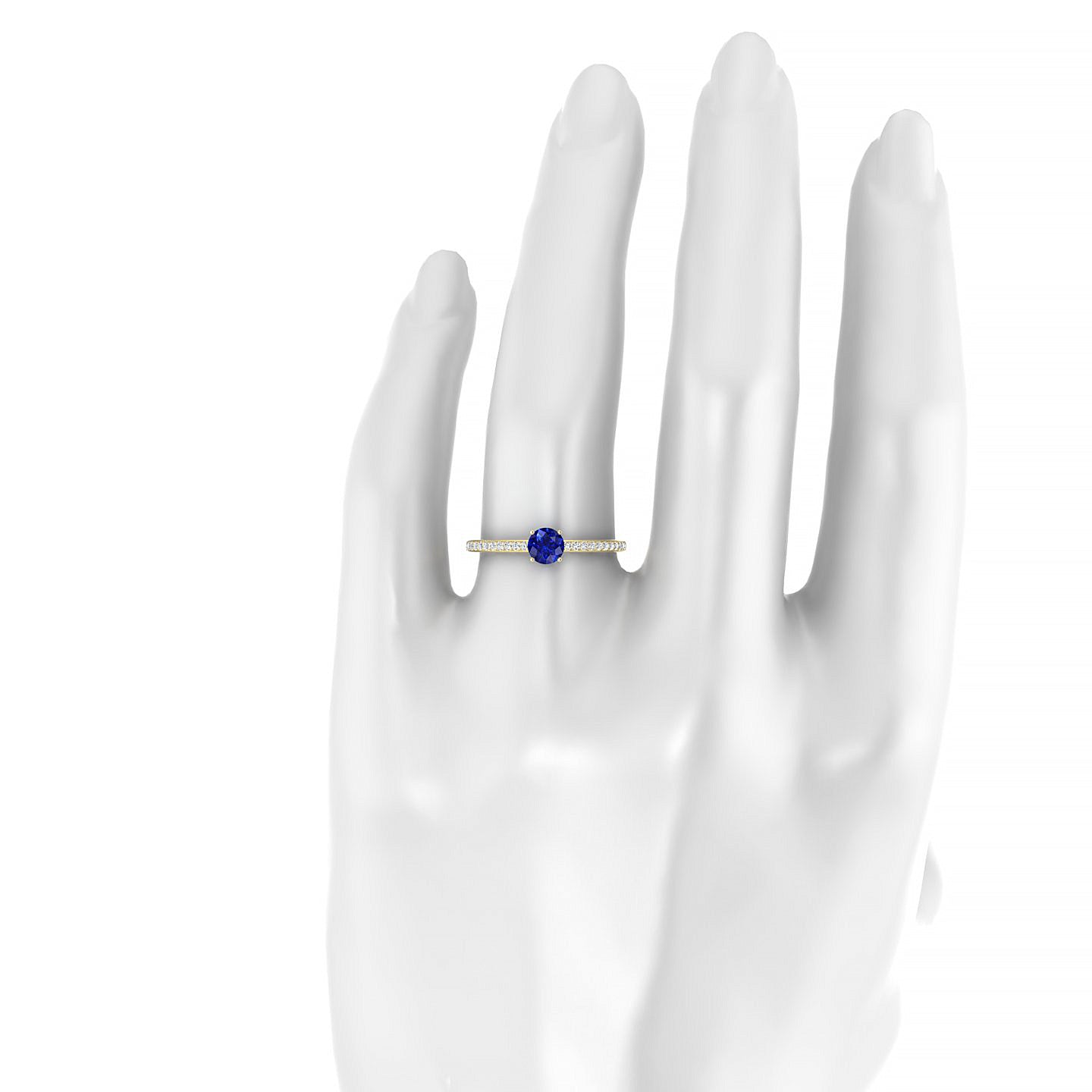Promise | 18k Yellow Gold 4.5 mm Round Sapphire Ring