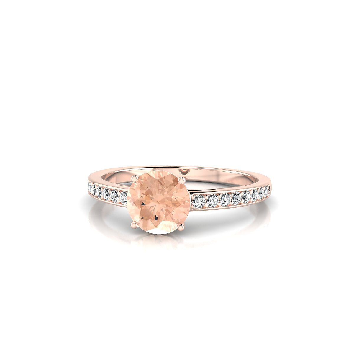 Promise | 18k Rose Gold 6 mm Round Morganite Ring