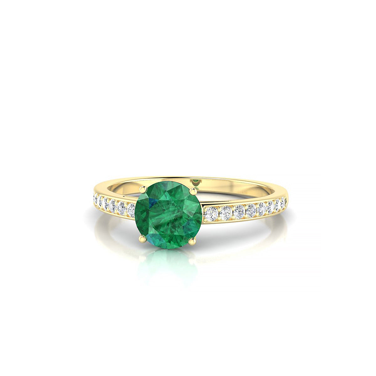 Promise | 18k Yellow Gold 6 mm Round Emerald Ring