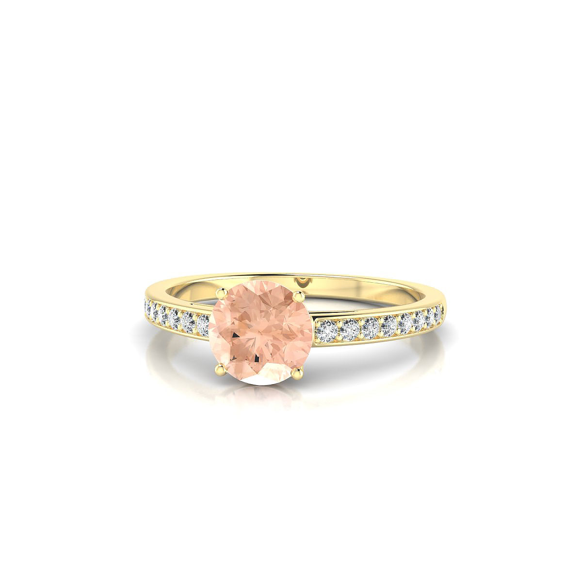 Promise | 18k Yellow Gold 6 mm Round Morganite Ring