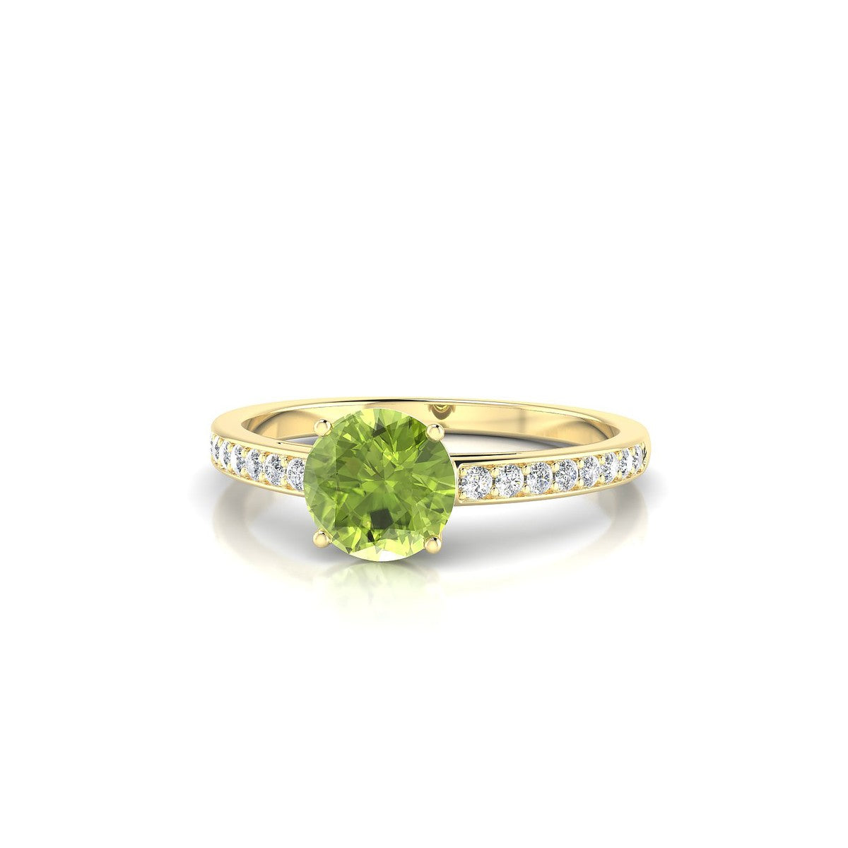 Promise | 18k Yellow Gold 6 mm Round Peridot Ring