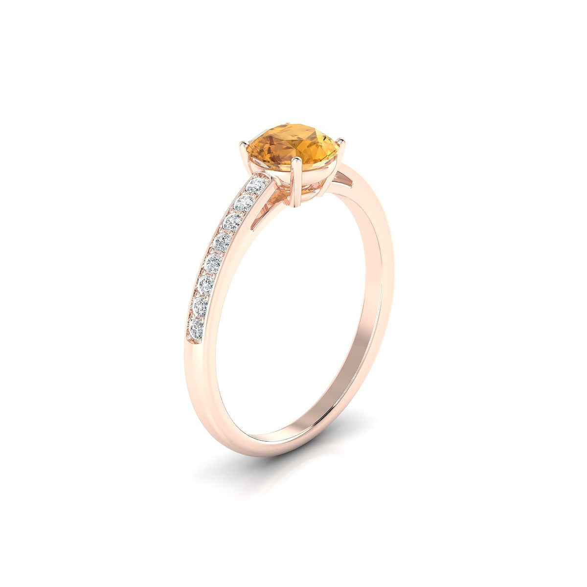 Promise | 18k Rose Gold 6 mm Round Citrine Ring