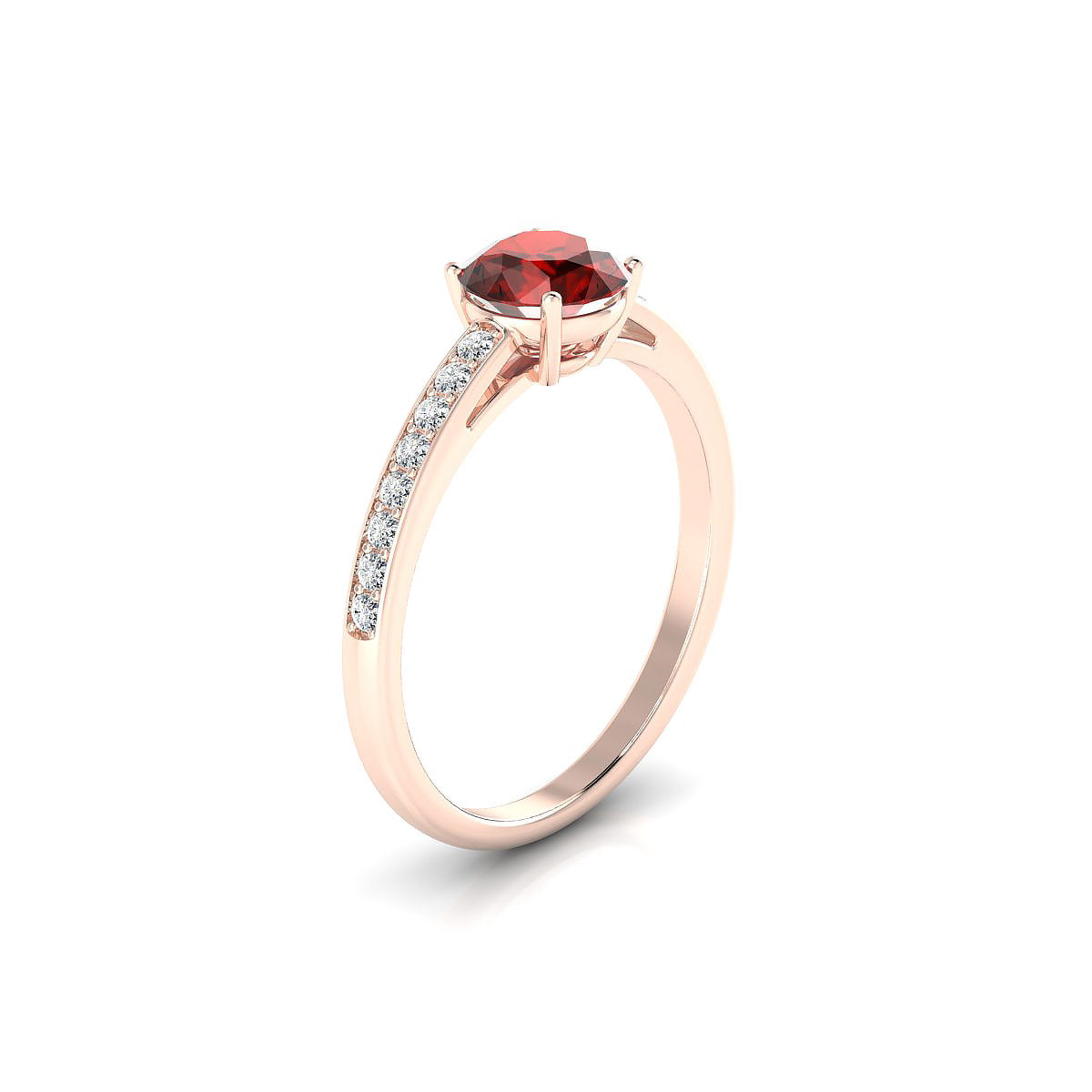 Promise | 18k Rose Gold 6 mm Round Garnet Ring