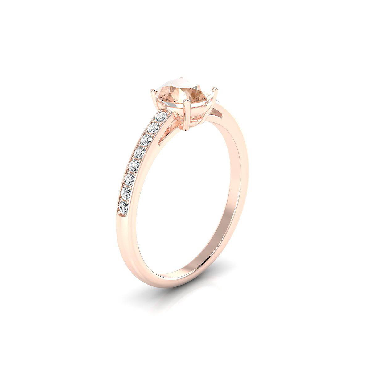 Promise | 18k Rose Gold 6 mm Round Morganite Ring