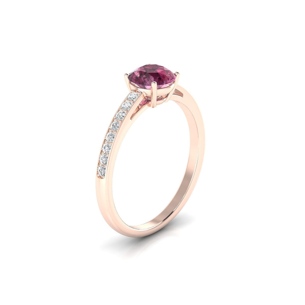 Promise | 18k Rose Gold 6 mm Round Rhodolite Ring