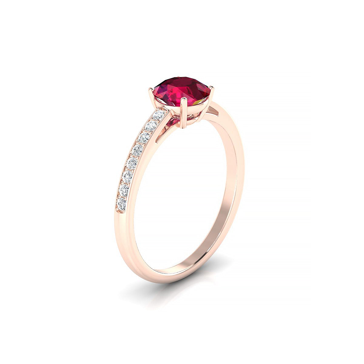 Promise | 18k Rose Gold 6 mm Round Ruby Ring