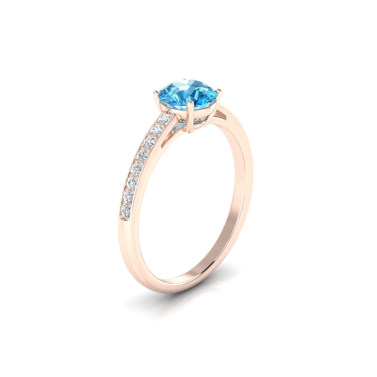 Promise | 18k Rose Gold 6 mm Round Topaz Ring