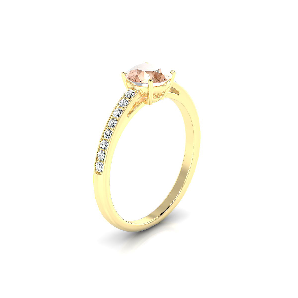 Promise | 18k Yellow Gold 6 mm Round Morganite Ring