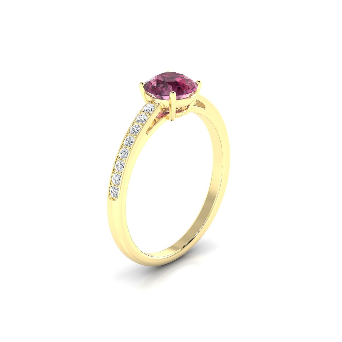 Promise | 18k Yellow Gold 6 mm Round Rhodolite Ring