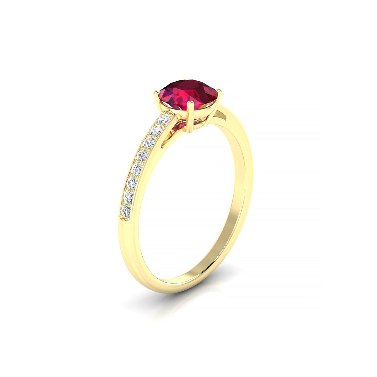 Promise | 18k Yellow Gold 6 mm Round Ruby Ring