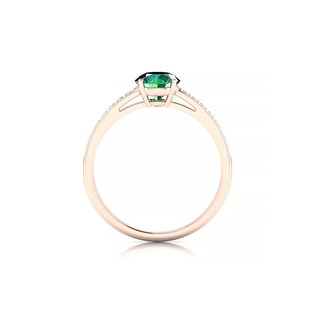 Promise | 18k Rose Gold 6 mm Round Emerald Ring