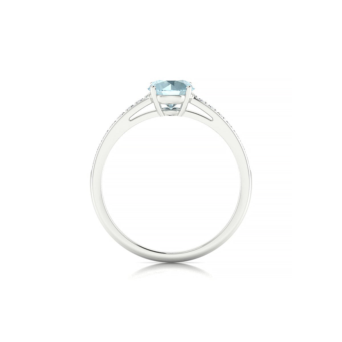 Promise | 18k White Gold 6 mm Round Aquamarine Ring