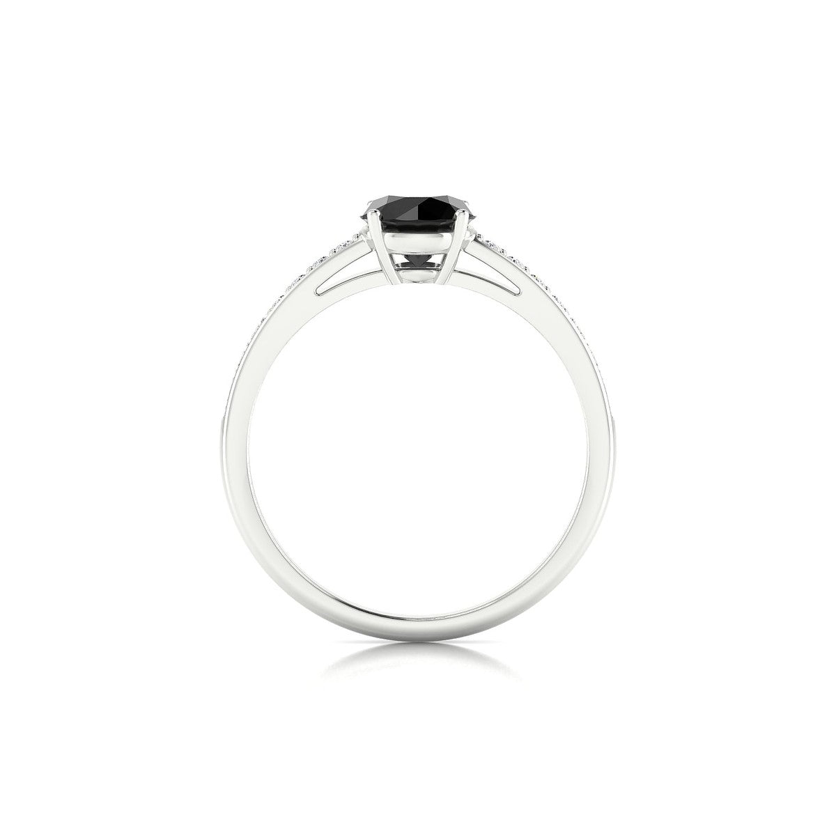 Promise | 18k White Gold 6 mm Round Black Diamond Ring