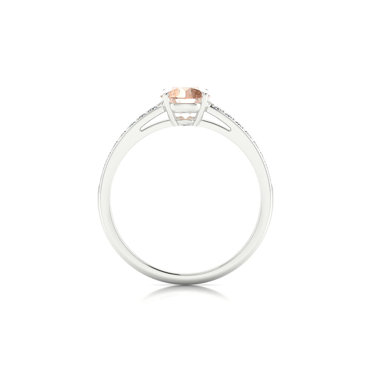Promise | 18k White Gold 6 mm Round Morganite Ring