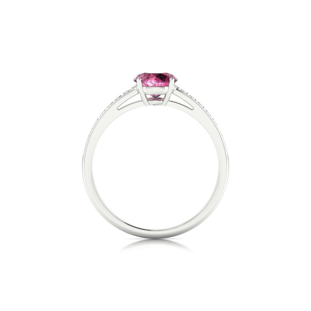 Promise | 18k White Gold 6 mm Round Rhodolite Ring