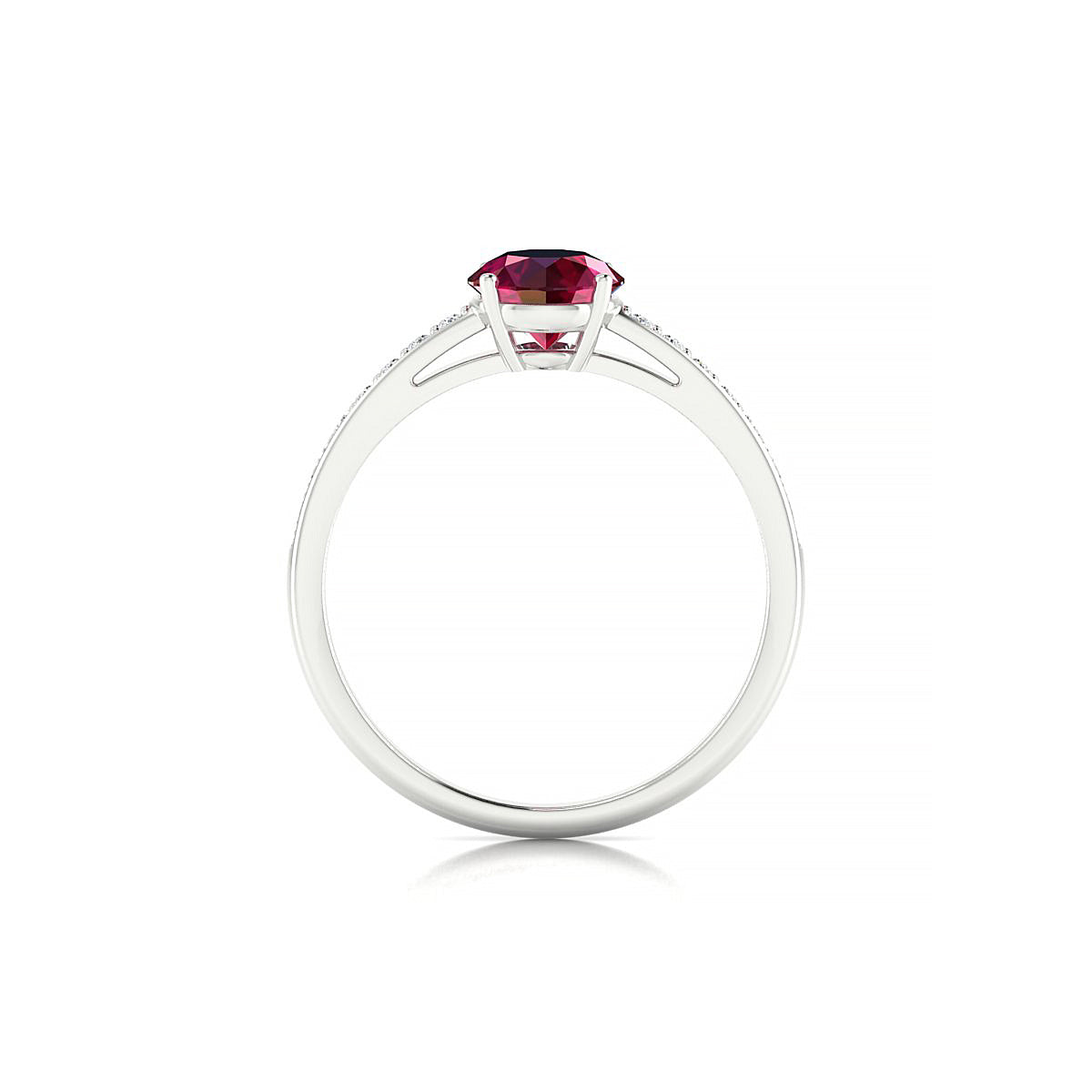 Promise | 18k White Gold 6 mm Round Ruby Ring