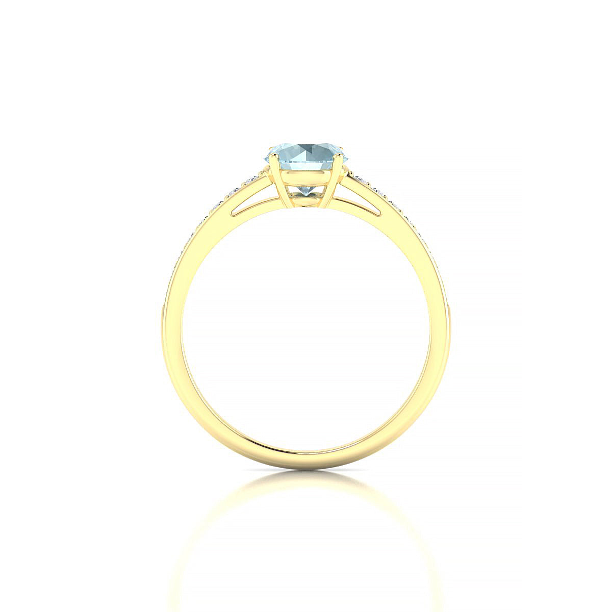 Promise | 18k Yellow Gold 6 mm Round Aquamarine Ring