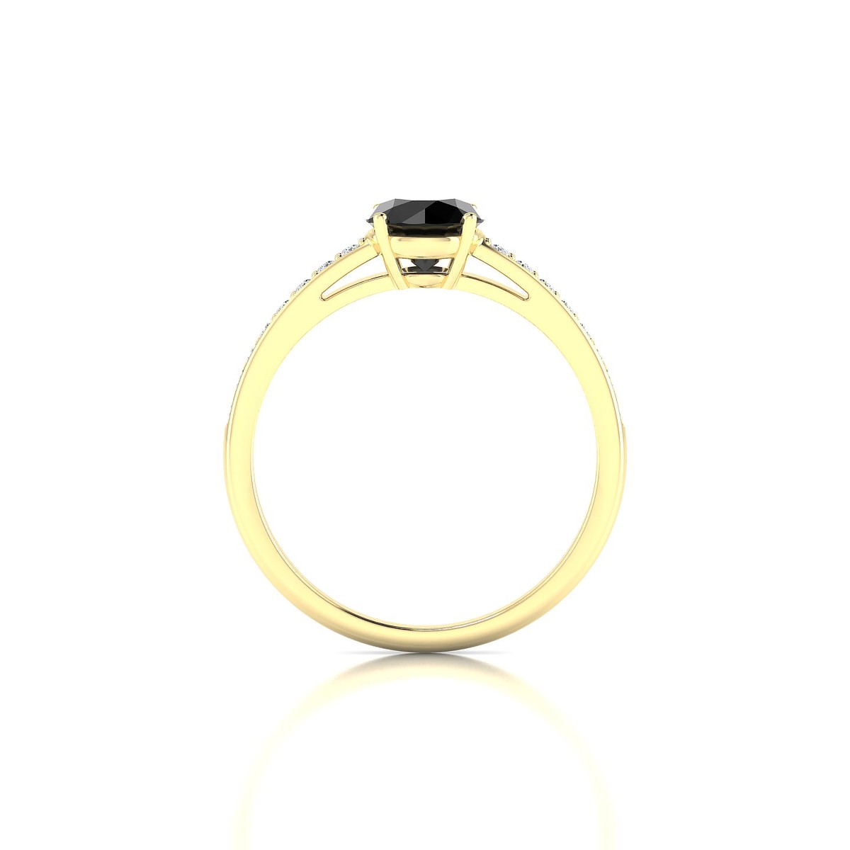 Promise | 18k Yellow Gold 6 mm Round Black Diamond Ring