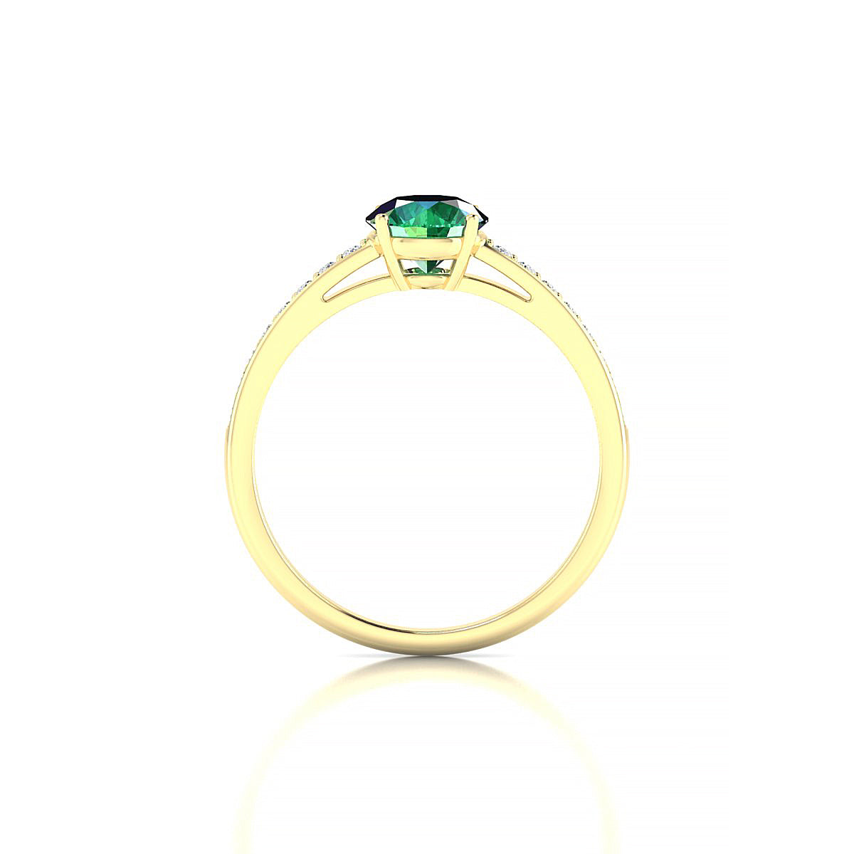 Promise | 18k Yellow Gold 6 mm Round Emerald Ring
