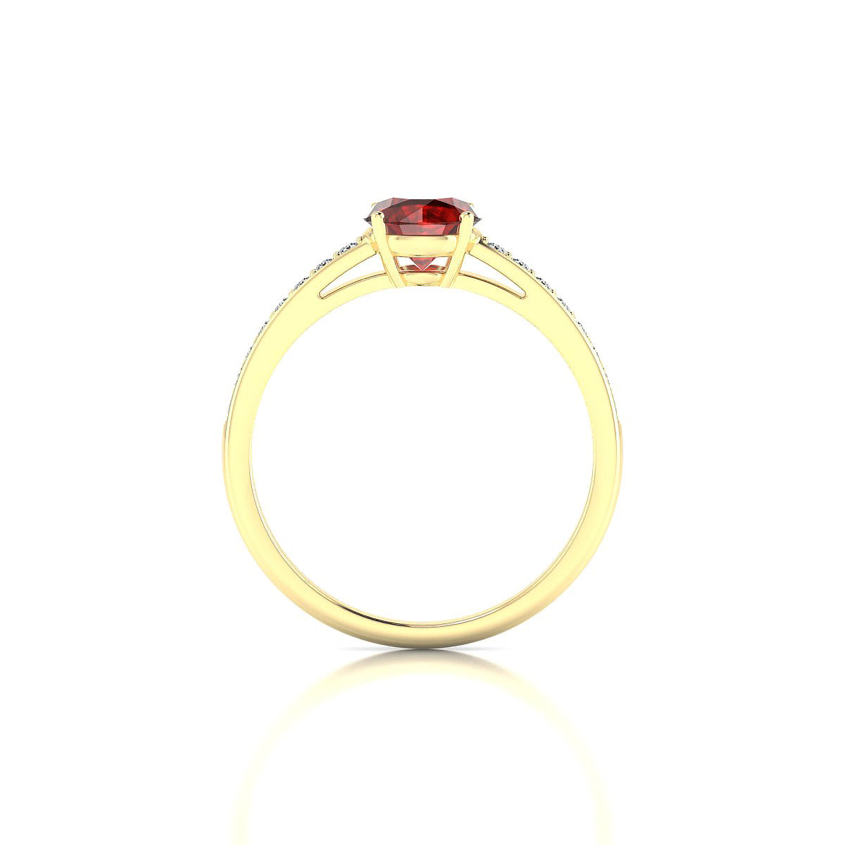 Promise | 18k Yellow Gold 6 mm Round Garnet Ring